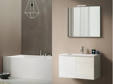 QUB05 - Wall-mounted wooden vanity unit with integrated washbasin by Gruppo Geromin - view 2